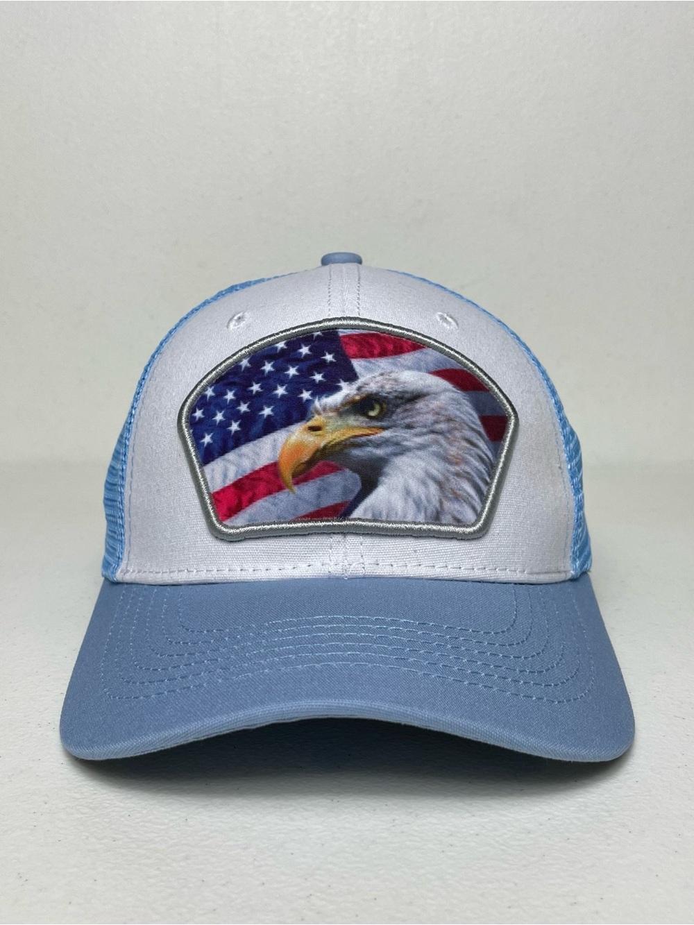 USA Eagle American Flag Patch Snapback Cap, Mesh back, Patriotic Hat